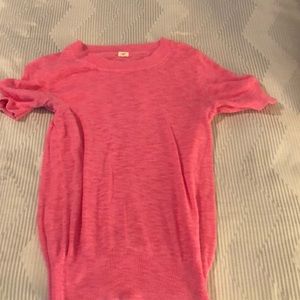 J.Crew pink cotton short sleeve shirt